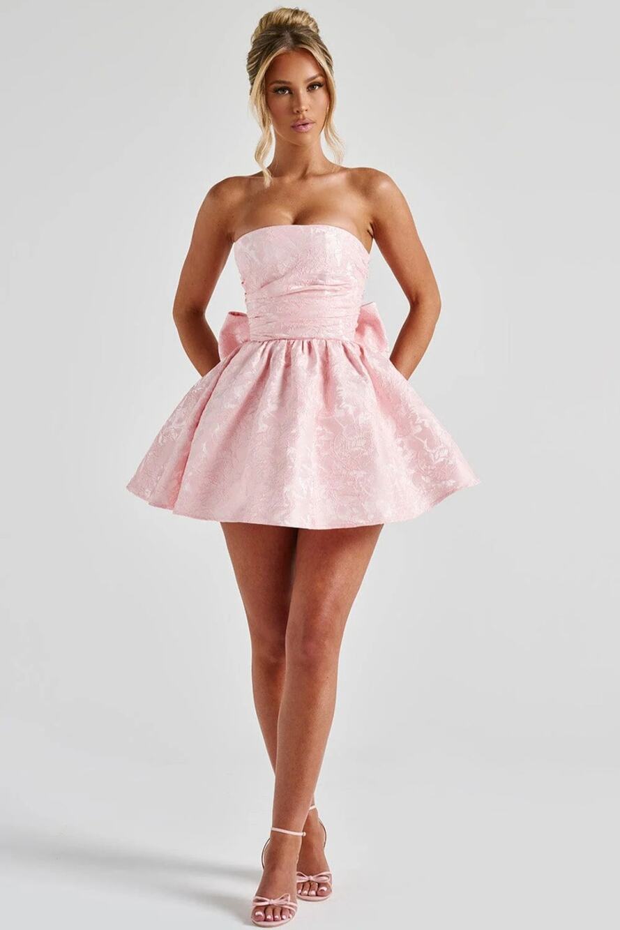 Babyboo Fashion Salome Floral Jacquard Corset Bow Mini Dress NWT Plus Size XXL